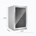 66L de acero inoxidable puertas de vidrio mini refrigerador